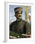 First World War: Portrait of General Armando Diaz (1861-1928) Chief of Staff of the Italian Army” (-Tancredi Scarpelli-Framed Giclee Print