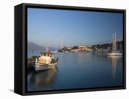 Fiscardo Harbour, Kefalonia, Ionian Islands, Greek Islands, Greece, Europe-Mark Banks-Framed Stretched Canvas