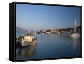 Fiscardo Harbour, Kefalonia, Ionian Islands, Greek Islands, Greece, Europe-Mark Banks-Framed Stretched Canvas