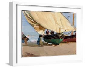 Fischer, verankerte Boote, Valencia-Joaquin Sorolla-Framed Giclee Print