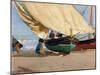 Fischer, verankerte Boote, Valencia-Joaquin Sorolla-Mounted Giclee Print