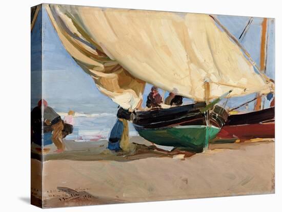 Fischer, verankerte Boote, Valencia-Joaquin Sorolla-Stretched Canvas