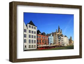 Fischmarkt Square with Church of Gross St. Martin, Cologne, North Rhine-Westphalia, Germany, Europe-Hans-Peter Merten-Framed Photographic Print