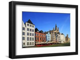 Fischmarkt Square with Church of Gross St. Martin, Cologne, North Rhine-Westphalia, Germany, Europe-Hans-Peter Merten-Framed Photographic Print