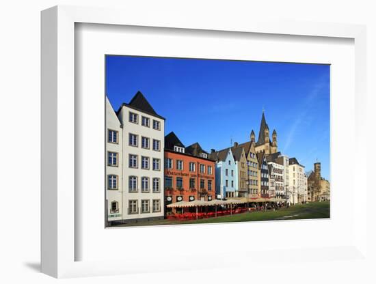 Fischmarkt Square with Church of Gross St. Martin, Cologne, North Rhine-Westphalia, Germany, Europe-Hans-Peter Merten-Framed Photographic Print