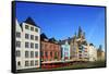 Fischmarkt Square with Church of Gross St. Martin, Cologne, North Rhine-Westphalia, Germany, Europe-Hans-Peter Merten-Framed Stretched Canvas