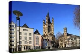 Fischmarkt Square with Church of Gross St. Martin, Cologne, North Rhine-Westphalia, Germany, Europe-Hans-Peter Merten-Stretched Canvas