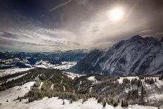 Lake Hintersee with Alps in Background, Berchtesgaden, Bavaria, Germany-fisfra-Photographic Print