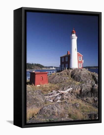 Fisgard Lighthouse, Fort Rodd, Victoria, British Columbia, Canada-Walter Bibikow-Framed Stretched Canvas