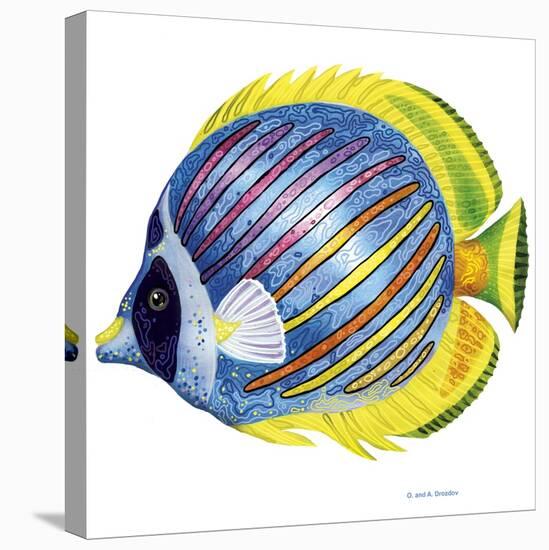 Fish 1 Blue-Yellow-Olga And Alexey Drozdov-Stretched Canvas