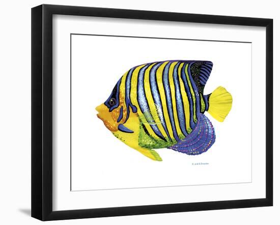 Fish 2 Blue-Yellow-Olga And Alexey Drozdov-Framed Premium Giclee Print