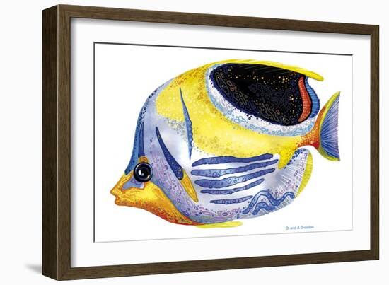 Fish 5 Blue-Yellow-Olga And Alexey Drozdov-Framed Premium Giclee Print