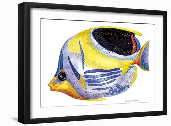 Fish 5 Blue-Yellow-Olga And Alexey Drozdov-Framed Premium Giclee Print