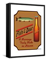 Fish and Beer-Mark Frost-Framed Stretched Canvas