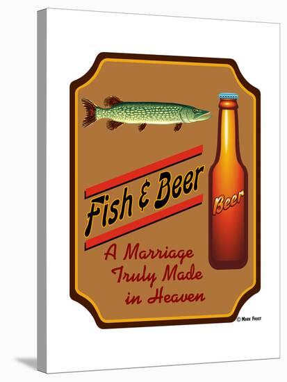 Fish and Beer-Mark Frost-Stretched Canvas