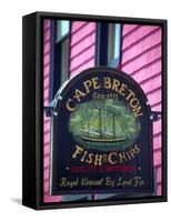 Fish and Chips Sign, Cape Breton, Sydney, Nova Scotia, Canada-Greg Johnston-Framed Stretched Canvas