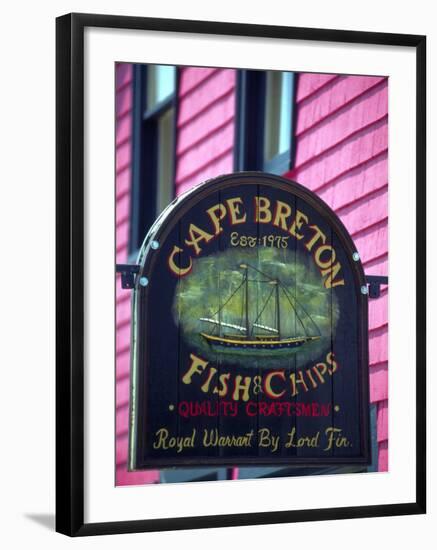 Fish and Chips Sign, Cape Breton, Sydney, Nova Scotia, Canada-Greg Johnston-Framed Photographic Print
