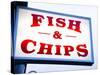 Fish and Chips Sign in Conwy, Clwyd, Wales, United Kingdom, Europe-Donald Nausbaum-Stretched Canvas