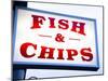 Fish and Chips Sign in Conwy, Clwyd, Wales, United Kingdom, Europe-Donald Nausbaum-Mounted Photographic Print