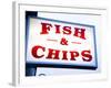 Fish and Chips Sign in Conwy, Clwyd, Wales, United Kingdom, Europe-Donald Nausbaum-Framed Photographic Print