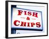 Fish and Chips Sign in Conwy, Clwyd, Wales, United Kingdom, Europe-Donald Nausbaum-Framed Photographic Print