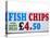 Fish and Chips with Mushy Peas Sign, England, United Kingdom-David Wall-Stretched Canvas