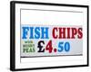 Fish and Chips with Mushy Peas Sign, England, United Kingdom-David Wall-Framed Photographic Print