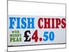 Fish and Chips with Mushy Peas Sign, England, United Kingdom-David Wall-Mounted Photographic Print