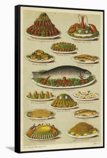 Fish and Seafood Dishes-null-Framed Stretched Canvas