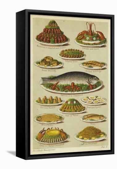 Fish and Seafood Dishes-null-Framed Stretched Canvas