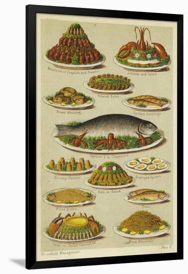 Fish and Seafood Dishes-null-Framed Giclee Print