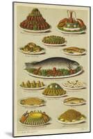 Fish and Seafood Dishes-null-Mounted Giclee Print