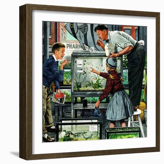 "Fish Aquarium", October 30, 1954-Stevan Dohanos-Framed Giclee Print