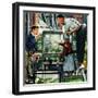 "Fish Aquarium", October 30, 1954-Stevan Dohanos-Framed Giclee Print