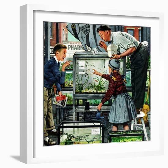 "Fish Aquarium", October 30, 1954-Stevan Dohanos-Framed Giclee Print