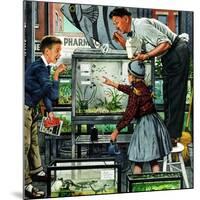 "Fish Aquarium", October 30, 1954-Stevan Dohanos-Mounted Giclee Print