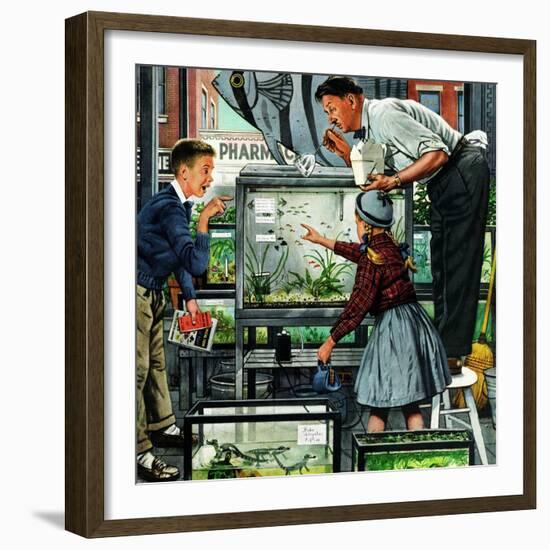 "Fish Aquarium", October 30, 1954-Stevan Dohanos-Framed Giclee Print