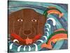 Fish Are Jumping 1 Choc-Stephen Huneck-Stretched Canvas