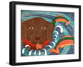 Fish Are Jumping 1 Choc-Stephen Huneck-Framed Giclee Print