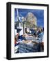 Fish Being Landed, Calpe, the Penyal d'Ifach Towering Above the Harbour, Alicante, Valencia, Spain-Ruth Tomlinson-Framed Photographic Print