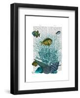 Fish Blue Shells and Corals-Fab Funky-Framed Art Print