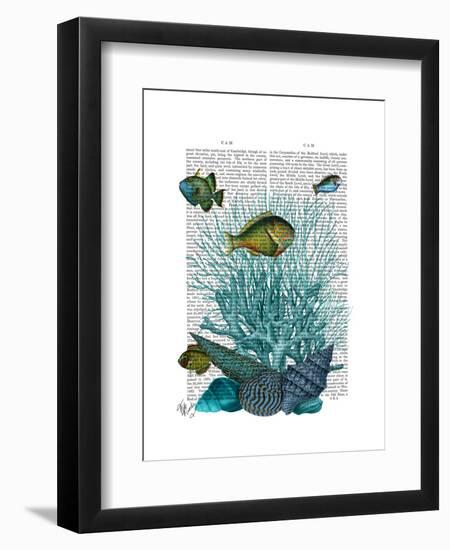 Fish Blue Shells and Corals-Fab Funky-Framed Art Print