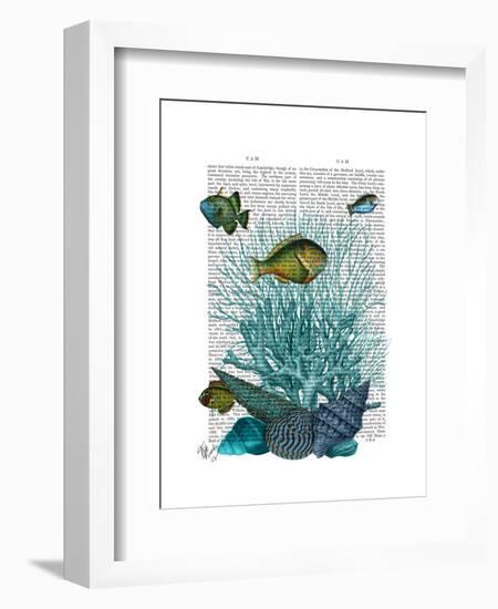 Fish Blue Shells and Corals-Fab Funky-Framed Art Print