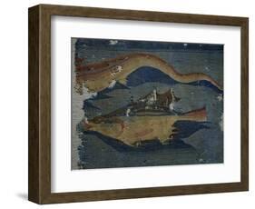 Fish, Detail from Decorated Fabric, Wool, from Antinoe, Egypt, Coptic Civilization-null-Framed Giclee Print