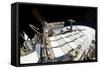 Fish-Eye Lens View of a Portion of the International Space Station-null-Framed Stretched Canvas