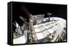 Fish-Eye Lens View of a Portion of the International Space Station-null-Framed Stretched Canvas