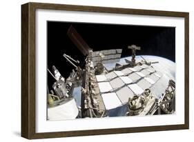 Fish-Eye Lens View of a Portion of the International Space Station-null-Framed Photographic Print