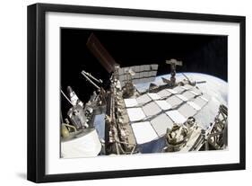 Fish-Eye Lens View of a Portion of the International Space Station-null-Framed Photographic Print