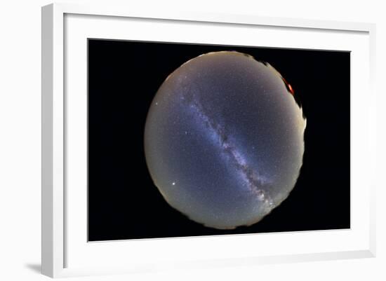 Fish-Eye Lens View of Sky with Milky Way-null-Framed Photographic Print