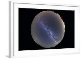 Fish-Eye Lens View of Sky with Milky Way-null-Framed Photographic Print